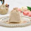 Bolsas de Lino Sintético con Cordón, Bolsas de Lino, Bolsas para Empaquetar Regalos de Navidad, Bolsas para Guardar Joyería, Bolsas de Tela Duraderas y Resistentes