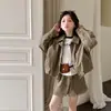 Conjunto de Niña 2026 Otoño Nuevo Chaqueta Infantil con Falda Corta de Dos Piezas Falsas, Conjunto Deportivo de Abrigo de Moda para Niños Mayores