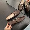 Sapatos Casuais de Couro Femininos de Salto Baixo 2026 Novos Outono Mary Jane Sapatos Femininos Loafers Planos Estilo Coreano