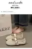 Vento Feriado Primavera Boêmio Novo Tecido Plano Mary Jane Sapatos de Vovó Estilo 2026 Sapatos Furados