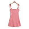 Falda corta de encaje con cordones interiores para mujer Falda línea A Vestido corto de verano para mujer Nuevo Cuadros rojos