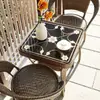 Juego de mesa y sillas pequeñas para balcón con sillas de ratán, juego combinado de tres piezas, mesa y sillas de té para ocio al aire libre, silla impermeable para patio exterior con respaldo