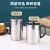 Taza aislada de acero inoxidable de doble capa, resistente al calor y a las quemaduras, con tapa, adecuada para uso en oficina, escuela y fábrica; disponible al por mayor