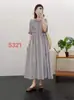Vestido Retro de Nueva Colección Primavera-Verano con Cuello de Volantes y Cintura Fruncida para Mujer, Vestido Largo Adelgazante Estilo Bosque