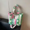 Bolsa de Playa de Gran Capacidad Bolso Tote de Moda 2025 Nuevo Bolso de Almacenamiento con Asa Bolso de Hombro Bolso Cruzado Informal de Lona