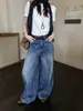ICCIICC Outono Novo Estilo Calças Balloon Oversized Sensação Solta Desconstrução Tridimensional Jeans Soltos Feminino 11094