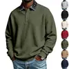 Sudadera tipo polo de otoño con bloques de color color anacardo para hombre, europea y americana, suéter casual de alta calle americano para hombre
