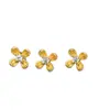 Botão Mini Flor de Osmanthus Prata Esterlina S925 Banhado a Ouro Trevo de Quatro Folhas Botão de Flor Pequena Corda de Mão Corda Trançada Acessórios de Botão Acessórios Feitos à Mão
