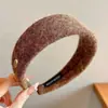 Faixa de cabelo xadrez de cetim para mulheres, faixa de cabelo antiderrapante para outono e inverno, uso diário, faixa de cabelo para lavar o rosto, acessório de cabelo de coroa alta