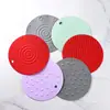 Tapete Isolante Redondo de Silicone Transfronteiriço, Tapete de Mesa de Silicone Antiderrapante com Pontos Elevados, Tapete para Panela Anti-Queimaduras, Tapete de Silicone Resistente a Altas Temperaturas em Estoque