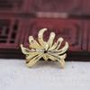 Yiwu Gold Ray color dorado chapado crisantemo un agujero pasador accesorios hecho a mano material semiacabado pasador tocado B537
