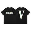 Camiseta deportiva informal de manga corta con estampado en V grande de VLONE, marca de moda transfronteriza europea y americana de 2024, para hombres y mujeres.