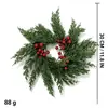 Nuevo corona de Navidad planta artificial simulación árbol de cedro pino decoración colgante para ventana puerta arreglo de adorno colgante de corona de Navidad