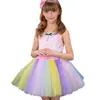 Saia Tutu Arco-Íris de Malha Europeia e Americana Amazon Mais Vendida Saia Tutu Infantil Colorida Meia Saia Tutu com Barra Larga