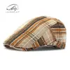 Boina Cuadros Otoño Nueva para Mujer, Gorra Británica Retro Adelantada para Hombre, Gorro de Artista Cálido de Gamuza, Moderno