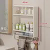 Estante de Almacenamiento para Baño Junto al Lavabo, Gabinete con Espejo de Almacenamiento Integrado para Productos de Cuidado de la Piel Montado en la Pared, Artefacto de Almacenamiento sin Perforaciones para Baño