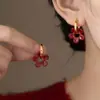 Brincos de Flores de Vidro Vintage Únicos Estilo Francês, Pingentes de Orelha Geométricos Simples, Brincos Frescos e de Alta Qualidade para Mulheres, Atacado