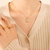 Estilo Francés Niche Ins Colgante de Mariposa y Concha Blanca Collar para Mujer Novia Joker Acero de Titanio Transfronterizo Joyería 18K Venta al por Mayor