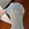 Meias Zhuji Femininas Cinzas de Verão Finas de Cano Médio Meias de Malha Respiráveis com Orelha de Renda Estilo Japonês Simples Empilhadas