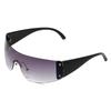 Nuevas gafas de sol Amazon hot y2g, gafas de sol de una pieza personalizadas con montura grande integradas de moda europea y americana para mujer