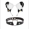 Diadema con orejas de gato y campana, anillo para el cuello, accesorio sexy para fiesta, horquilla de Halloween, horquilla suave y linda para cosplay