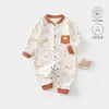 Ropa de Bebé Primavera Nuevo Algodón Puro Mameluco de Bebé Ropa Interior Pijamas Calientes Manga Larga Pierna Dividida Estilo Vegetal Pantalones Harem