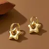 Estilo Popular Europeu e Americano Brincos de Aço Inoxidável de Alta Qualidade em Ouro 18K com Design Único e Joia Argola de Pérola