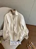 Estilo Old Money Caqui Patchwork Paisley Solta Preguiçosa Respirável Nicho Camisa Protetor Solar Cardigan Jaqueta Tendência para Homens e Mulheres