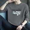 2026 Nova Camiseta de Algodão Puro com Manga Longa Masculina Top de Outono Marca da Moda Tendência Camiseta Base 100% Algodão