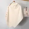 Novo Xale de Tricô Assimétrico com Fivela Roupa Externa Multifuncional para Outono/Inverno Salas com Ar Condicionado Protetor de Pescoço Quente Lenço Estilo Capa Capa Grande