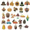 Mezcla 27 Sombreros de Calabaza con Goteo de Aceite de Dibujos Animados de Acción de Gracias Ardilla Pavo Zorro Colgante Colgante Accesorios para Joyería DIY