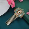 Aleación electroforesis alta retención de color malla de cinco dientes doble Fénix lock hairpin estilo antiguo hanfu cheongsam paso shake hairpin accesorios