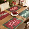 Manteles individuales y posavasos navideños de comercio exterior, decoraciones de mesa para restaurante transfronterizas, manteles individuales estampados con temática navideña, estilo ins de Oriente Medio