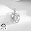 Popular Colgante para Mujer con Forma de Rosa con Soporte Integrado para Collar DIY Cabujón Redondo Incrustado Soporte de Plata de Imitación 925