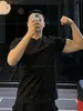 Nova Camiseta Esportiva Casual Respirável Masculina Slim Versátil Secagem Rápida Manga Curta Roupas Fitness Treino Primavera e Verão