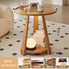 Mesa de Café Pequeña de Madera Maciza de Lujo Ligero Seleccionada Cuidadosamente, Mesa Auxiliar Pequeña, Mesa Pequeña de Almacenamiento, Mesa Pequeña para Apartamentos Pequeños, Mesa de Reuniones para Sala de Estar, Mesa Redonda Pequeña de Ocio