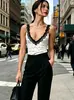 Nueva Moda Sexy Europea y Americana Transfronteriza 2026, Camisola de Encaje con Cuello en V para Mujer, Top Elegante y Versátil para el Trabajo