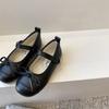 Zapatos Rojos para Niños 2025 Otoño Nuevos Zapatos de Cuero para Niñas Boca Baja Zapatos de Princesa para Niñas Lazo Suela Suave Zapatos para Niños