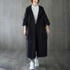 Otoño 2022 Nuevo Abrigo Artístico Holgado de Talla Grande Hasta la Rodilla Largo con Bolsillo Grande para Mujer con Capucha Abrigo Casual para Viajar