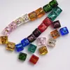 Sensación de pintura al óleo retro material de flor de pan de oro cuenta de vidrio coloreada cuadrada para azúcar accesorios de colgante de collar pulsera DIY en stock envío 48h