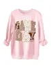 Amazon eBay Estação Europeia Moda Casual Feminina Aconchegante Quente Dia de Jogo Estampa de Leopardo Moletom Comércio Exterior Transfronteiriço