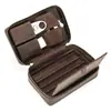 Estuche Portátil para Cigarros y Cigarrillos Estuche para Cigarros de Cuero de Vaca Crazy Horse Vintage Estuche de Lujo Ligero Portátil para Guardar Cigarros