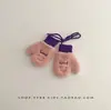 Guantes de bebé coreanos para invierno, unisex, con correa para el cuello, lindo oso de peluche, guantes engrosados y cálidos para otoño e invierno