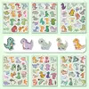 Conjunto Popular de 6 Folhas Grandes com 100 Adesivos, Coleção de Adesivos 2D de Desenho Animado Anime, Adesivos de Animais Sanrio para Diários