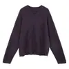 Suéter de cuello V con textura de brillo cepillado de lana de cachemira de alta calidad, tejido de lana cálido y amigable con la piel para el trabajo, invierno