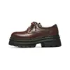 Zapatos Planos de Suela Gruesa Aogushi Deng para Mujer 2026 Nuevo Otoño/Invierno Estilo Británico Cómodos para los Pies Viaje JK Zapatos Pequeños de Cuero