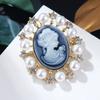 Moda Broche Cameo Reina Vintage Corte Europeo y Americano de Venta Caliente Cabeza de Belleza Pin de Cuello Pin Accesorios de Ropa