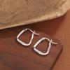 Aretes de plata esterlina S925 cuadrados, aretes nuevos de alto sentido, aretes de temperamento coreano, aretes europeos y americanos, aretes para mujer