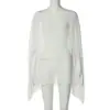 Estilo Europeo y Americano Transfronterizo Nuevo Estilo Callejero Tops Sexy Transparente Holgado Versátil Suéter Talla Grande para Mujer Blusa de Gasa