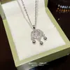Colar Fechadura da Paz Ruyi, Acessório Simples de Tendência Nacional de Nicho de Luxo Leve, Sensação Retro de Alto Padrão, Pingente de Caractere da Fortuna, Corrente para Clavícula para Mulheres